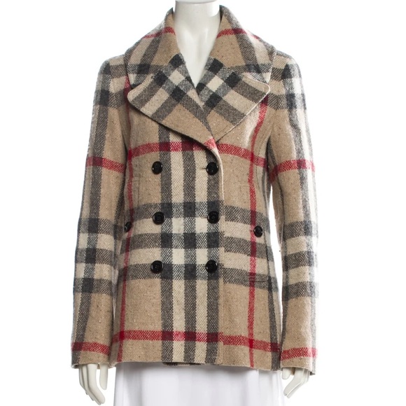 Burberry Brit Plaid Double-Breasted Women's Coat - Picture 5 of 5